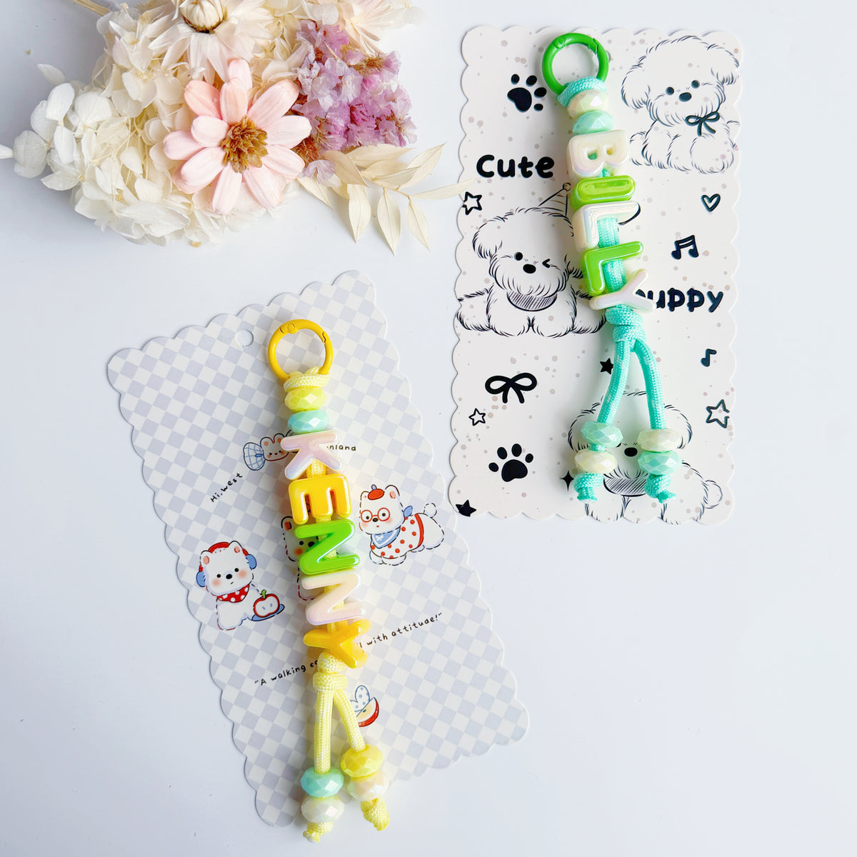 Personalised Name Bead Keychain