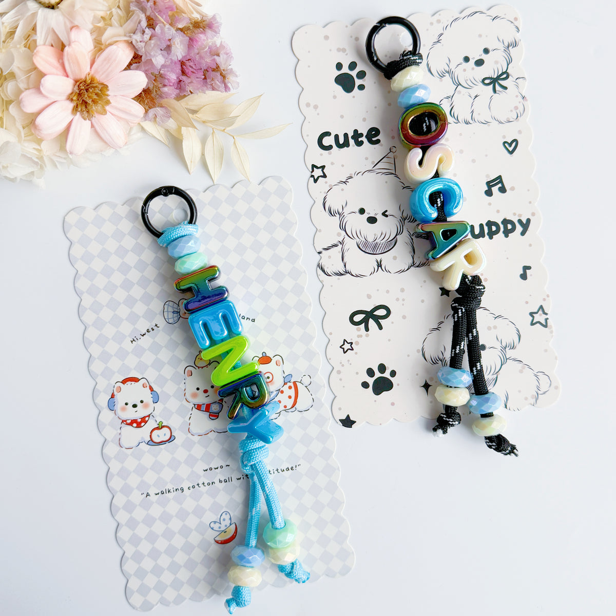 Personalised Name Bead Keychain