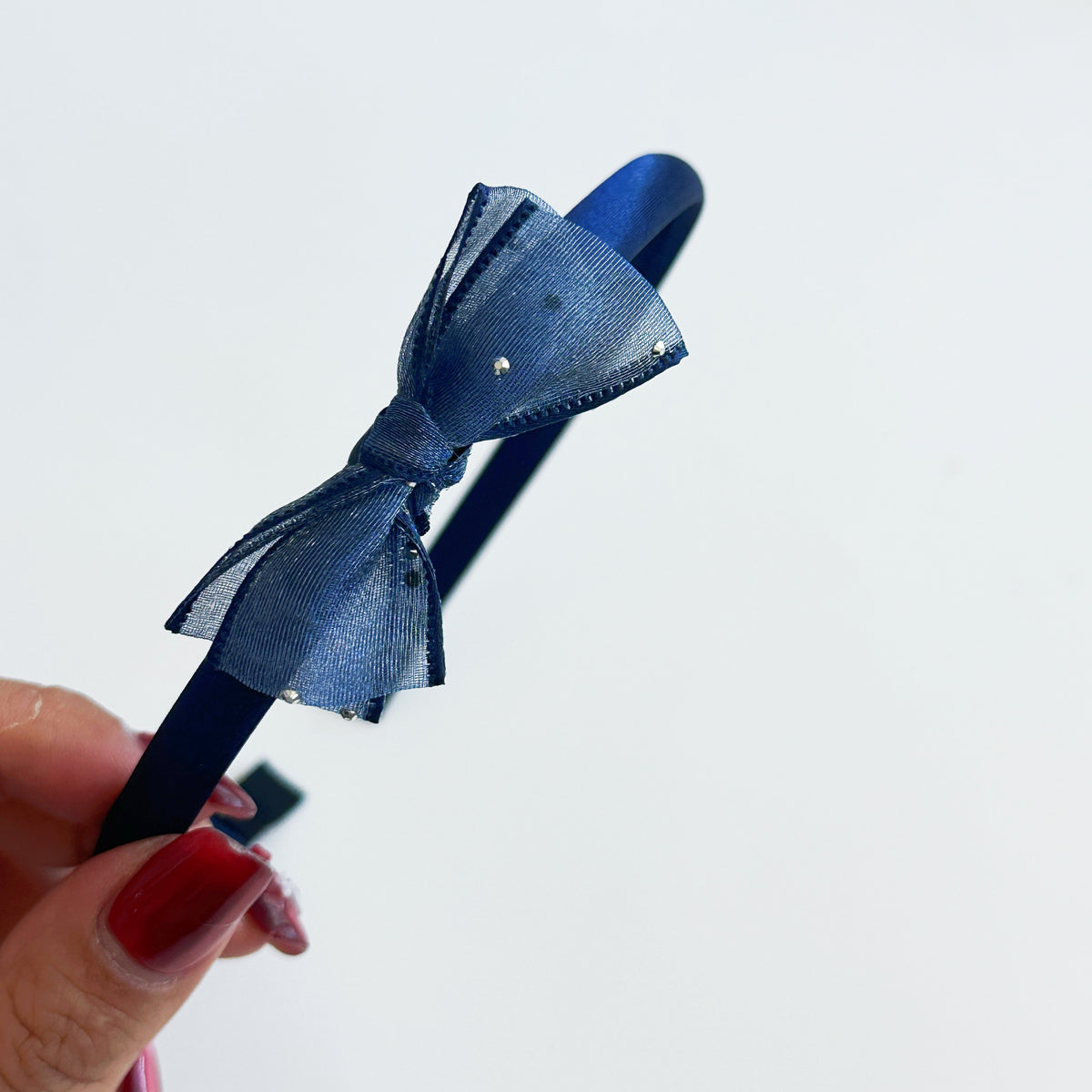 Navy Mini Bow Headband