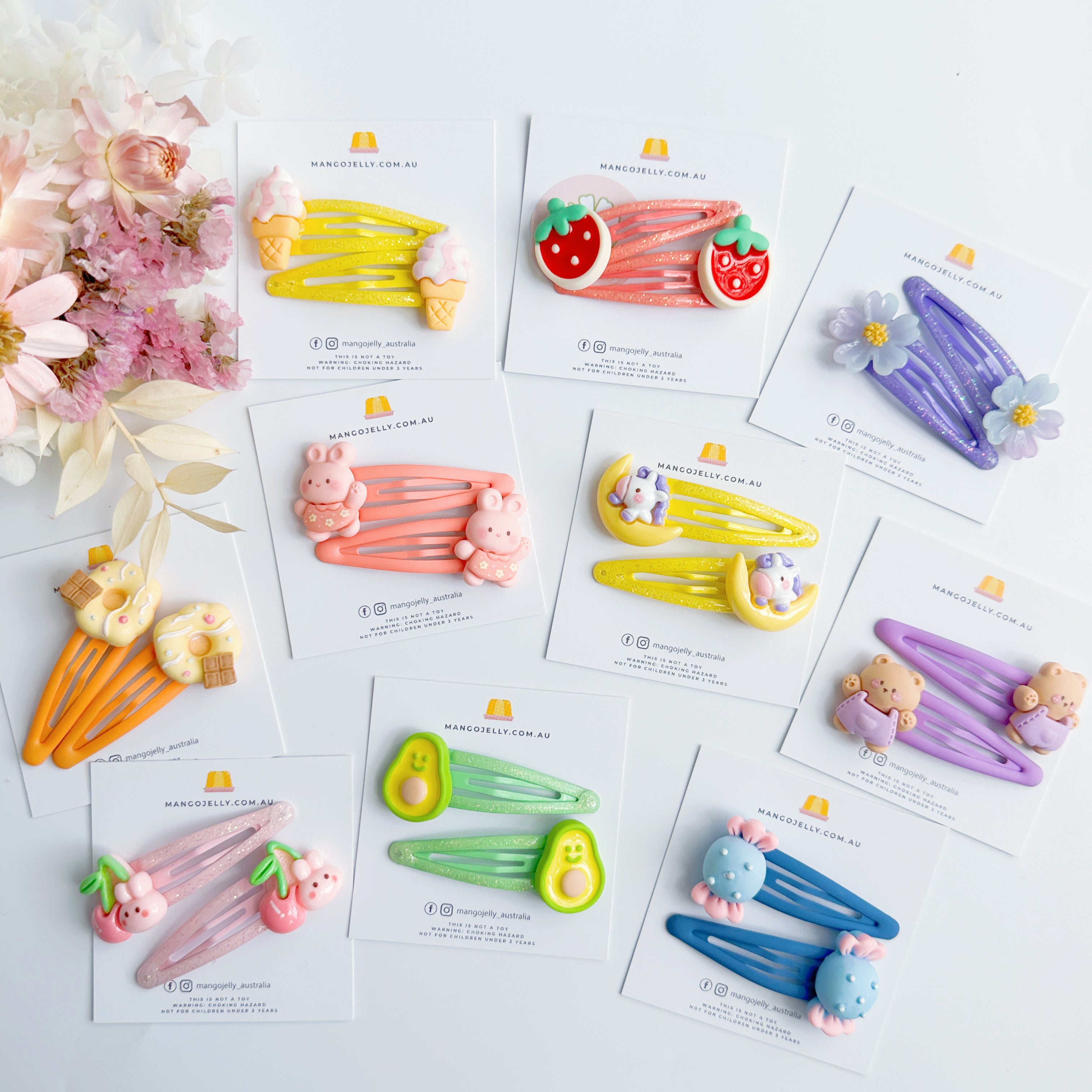 Cute Handmade Snap Clips Mixed Pack – Surprise Hair Clip Bundle