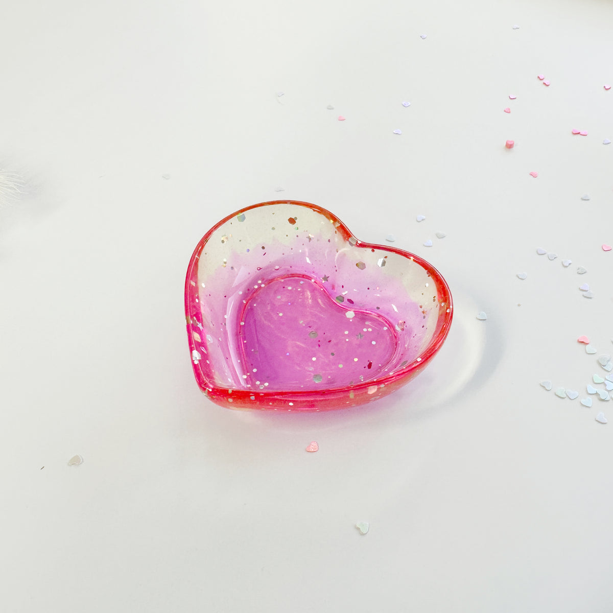 Small heart shape trinket tray - Pink ombre (R19)