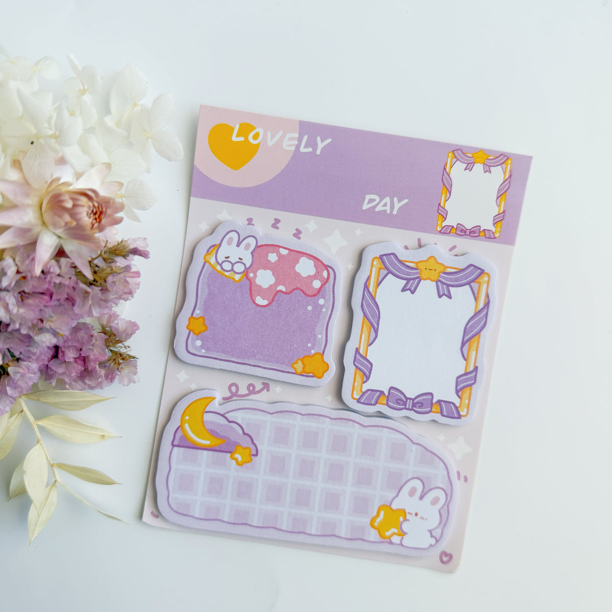 Cute sticky memo 3 stacks set