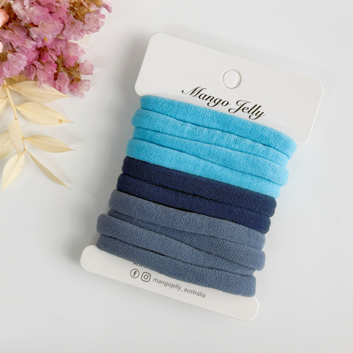 Regular Metal Free hair ties - Sky (4.5cm)