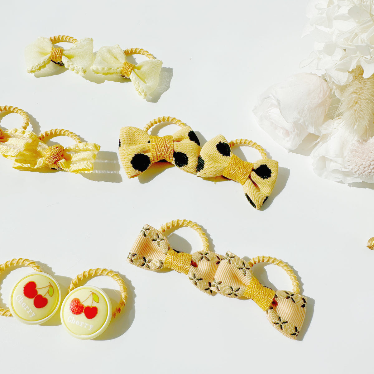 The Fluffy Collection -Yellow Petite Hair ties