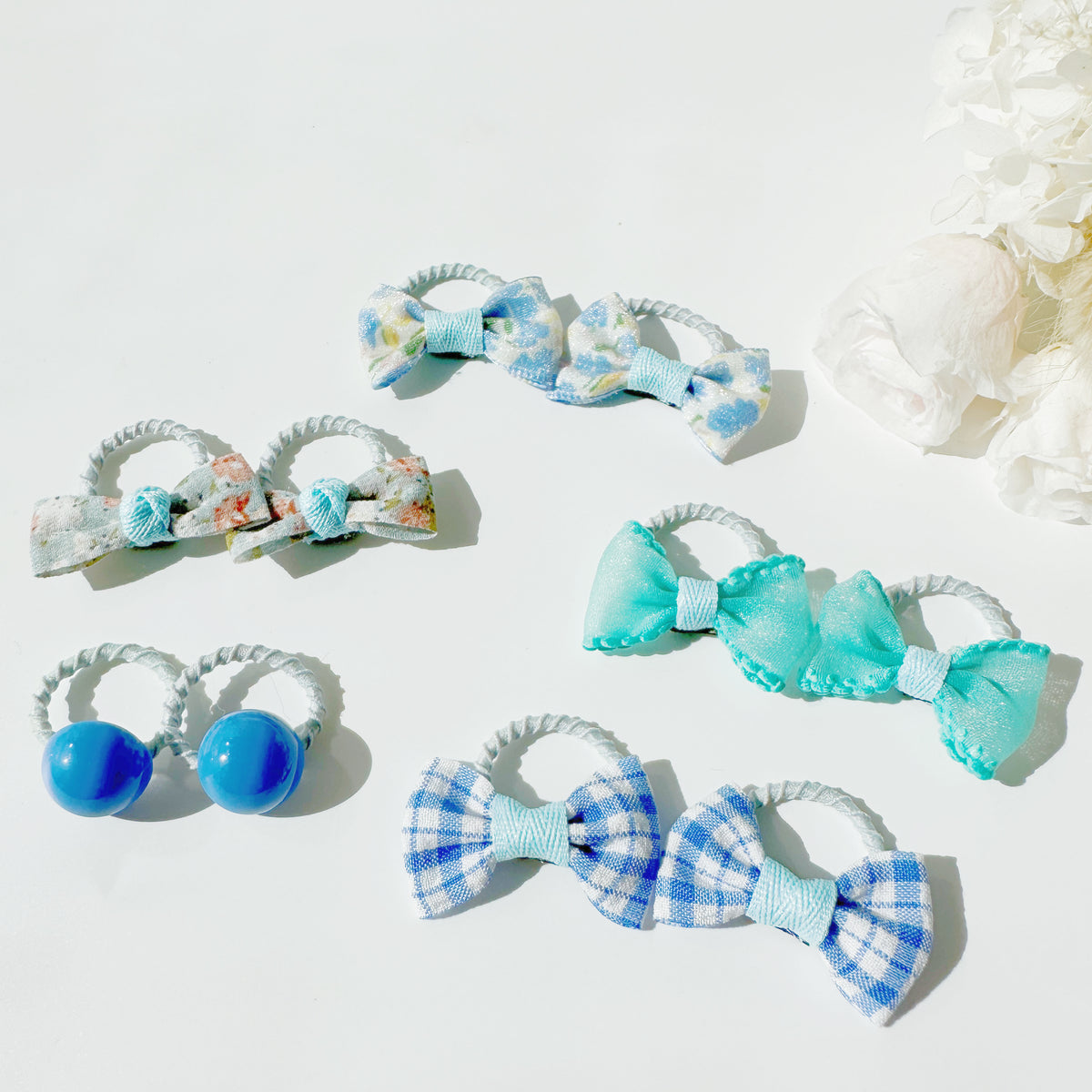 The Fluffy Collection -Aqua Petite Hair ties