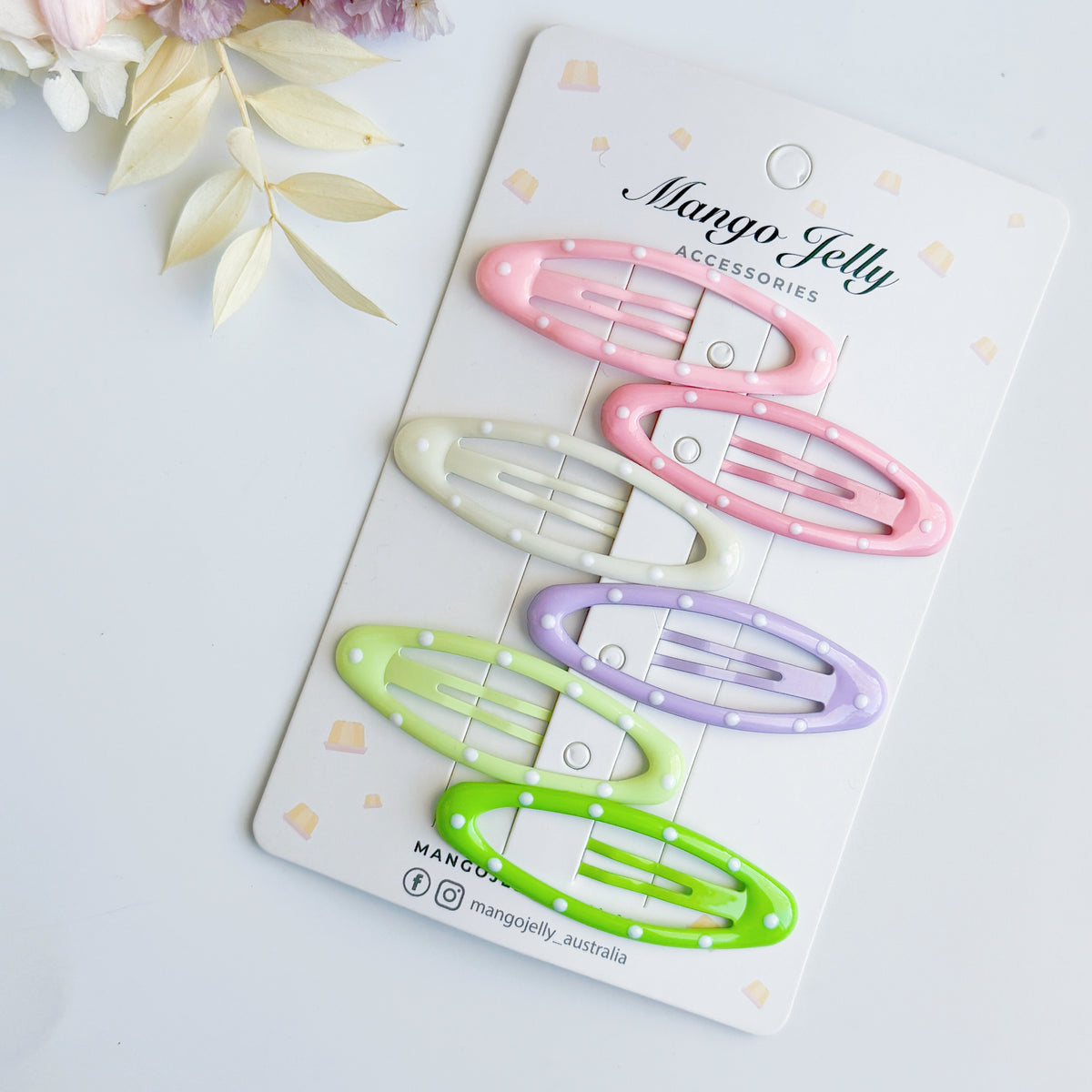Sweet Pop Polka Dot Snap Hair Clips (5cm)