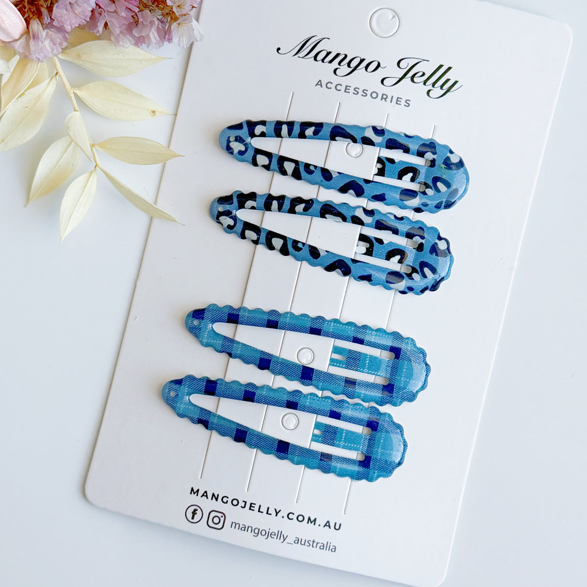 Scalloped Pattern Snap Hair Clips