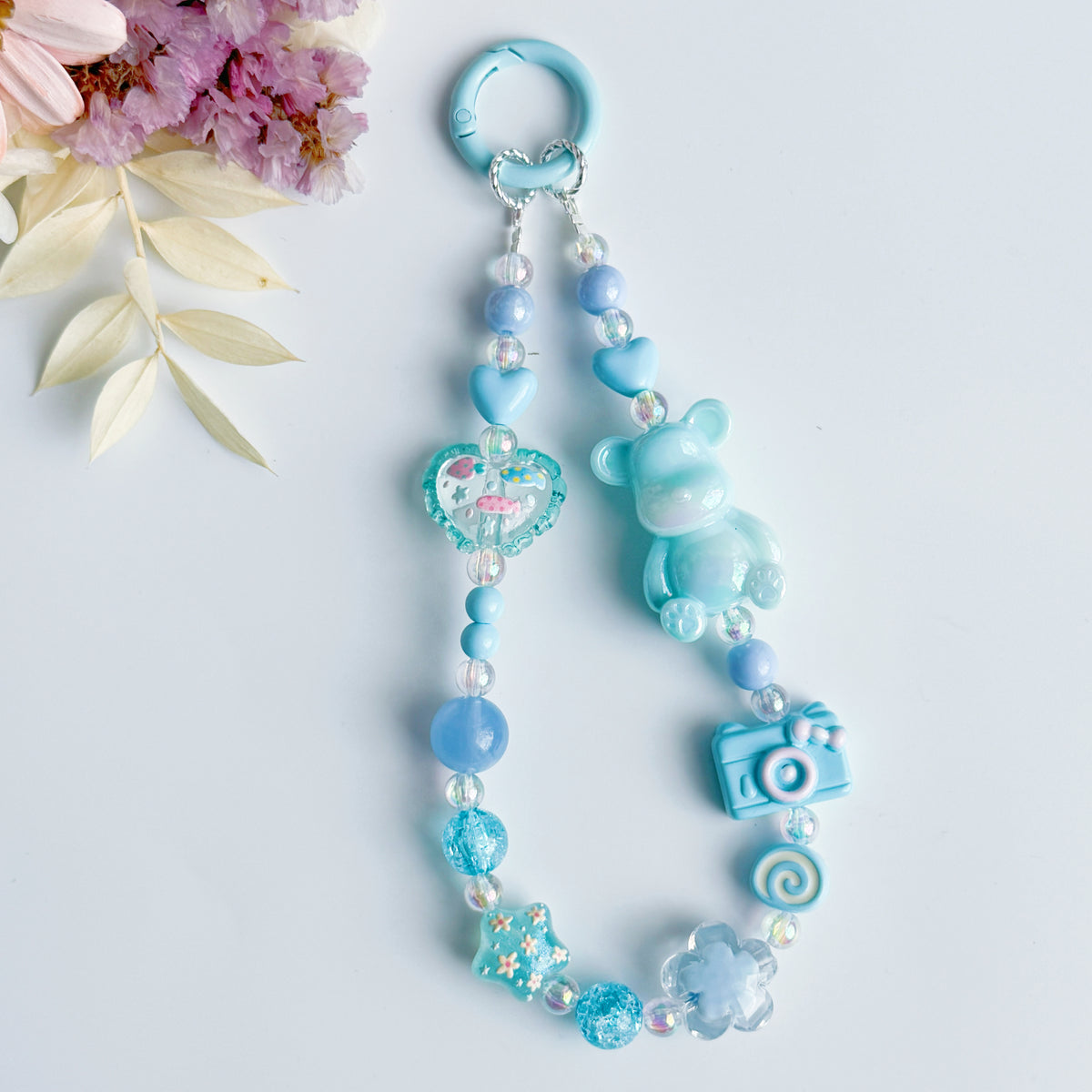 Iced teddy Bag & Phone Charms | with Free Phone Charm Insert