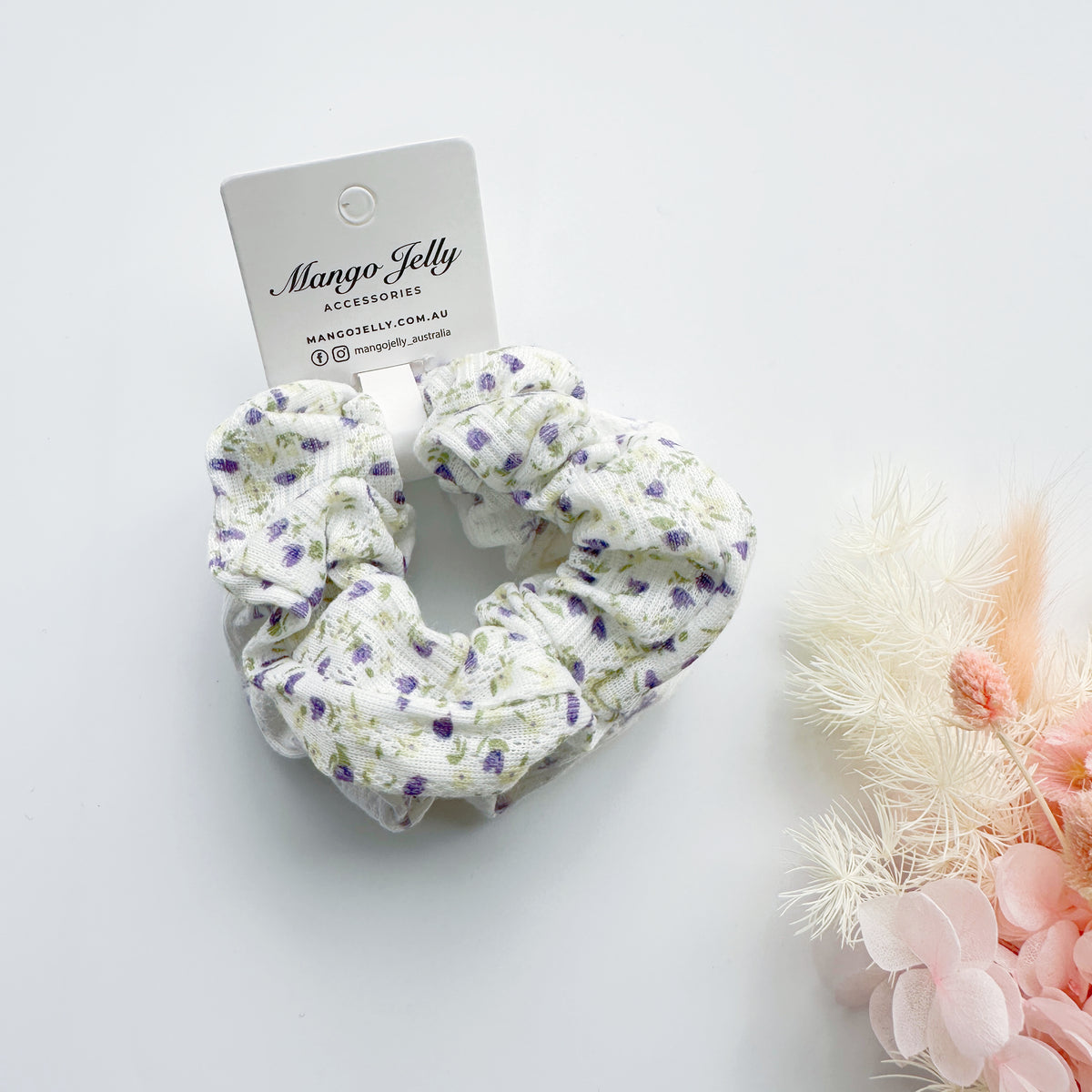 Scrunchies 2pcs - lilac flowers