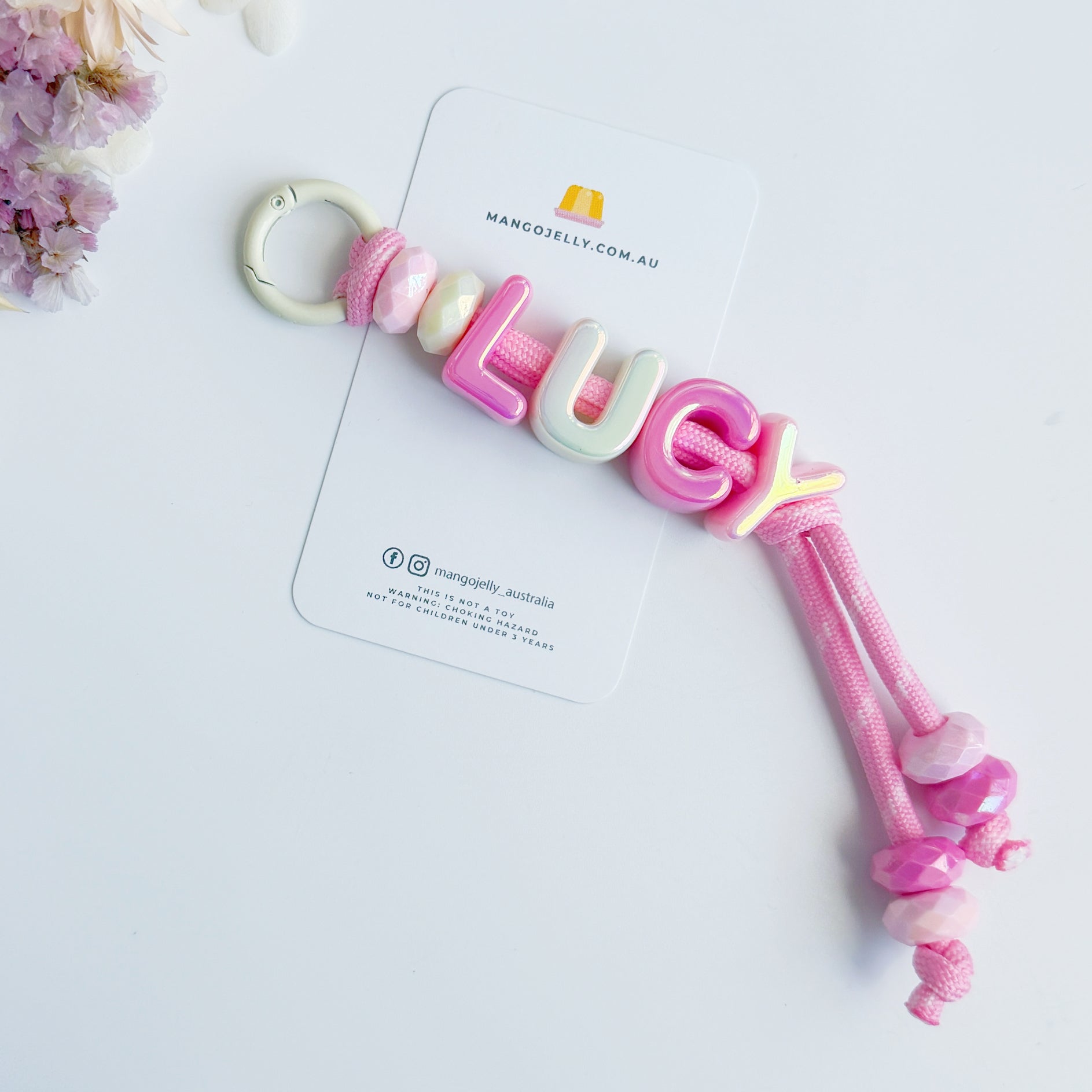 Personalised Name Bead Keychain