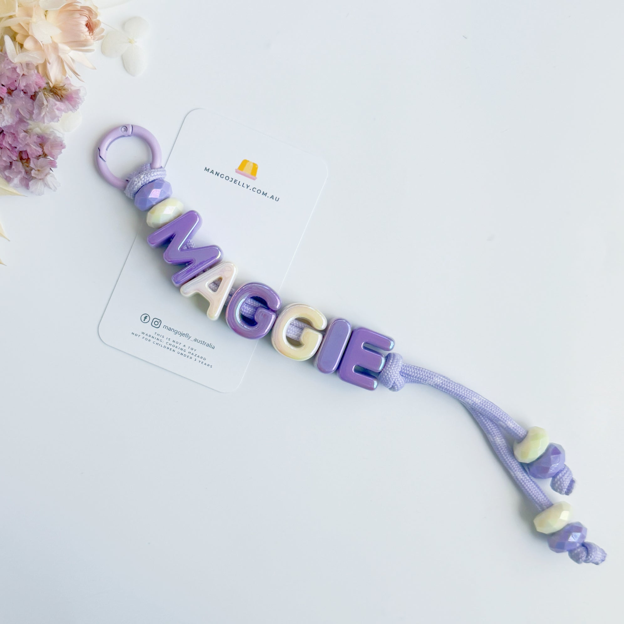 Personalised Name Bead Keychain