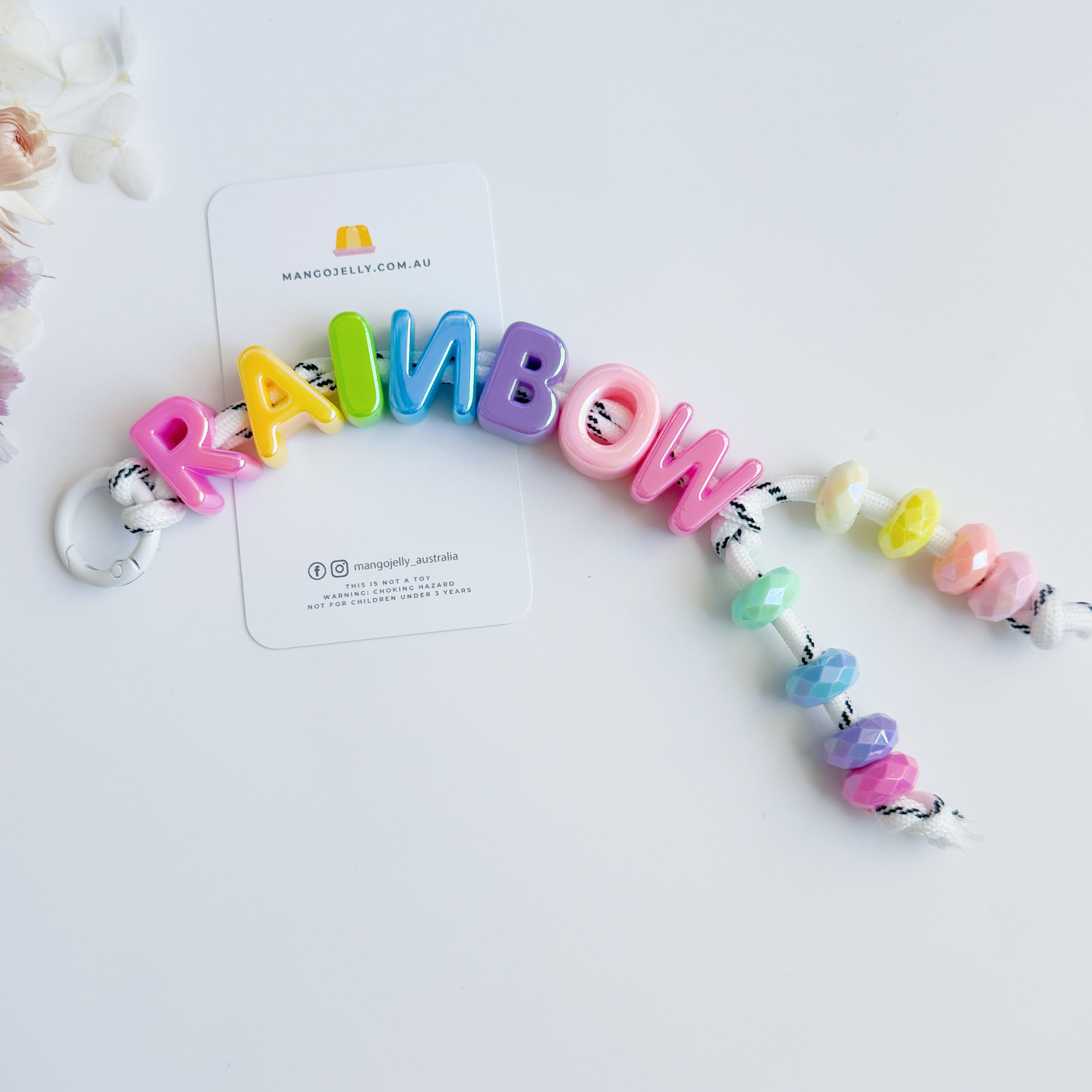 Personalised Name Bead Keychain