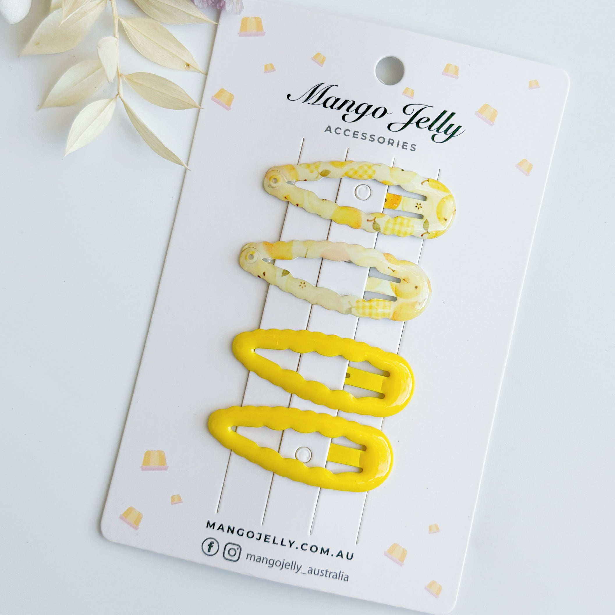 Fruity Scalloped Edge Snap Hair Clips