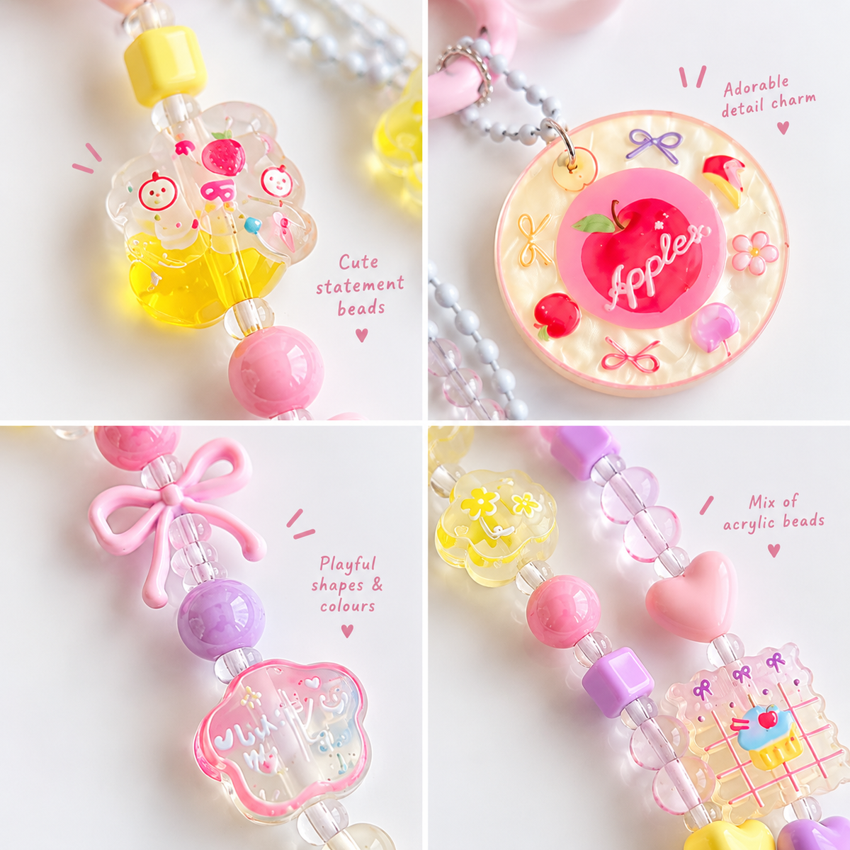 Pastel Apple Charms