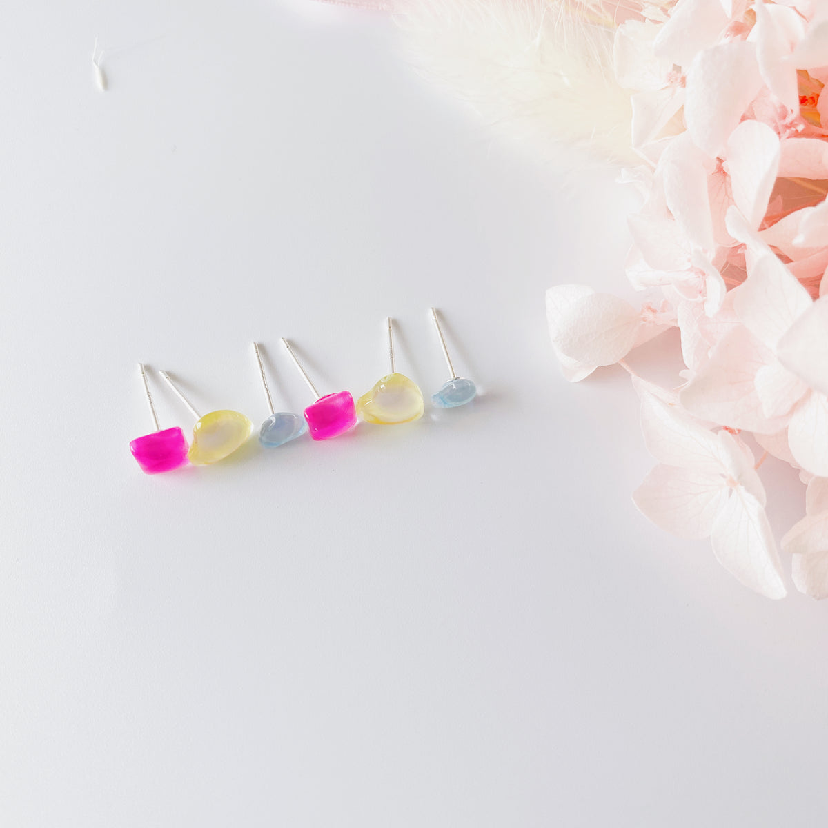 Sterling Silver Petite Studs 3 Pairs - 90s Shapes