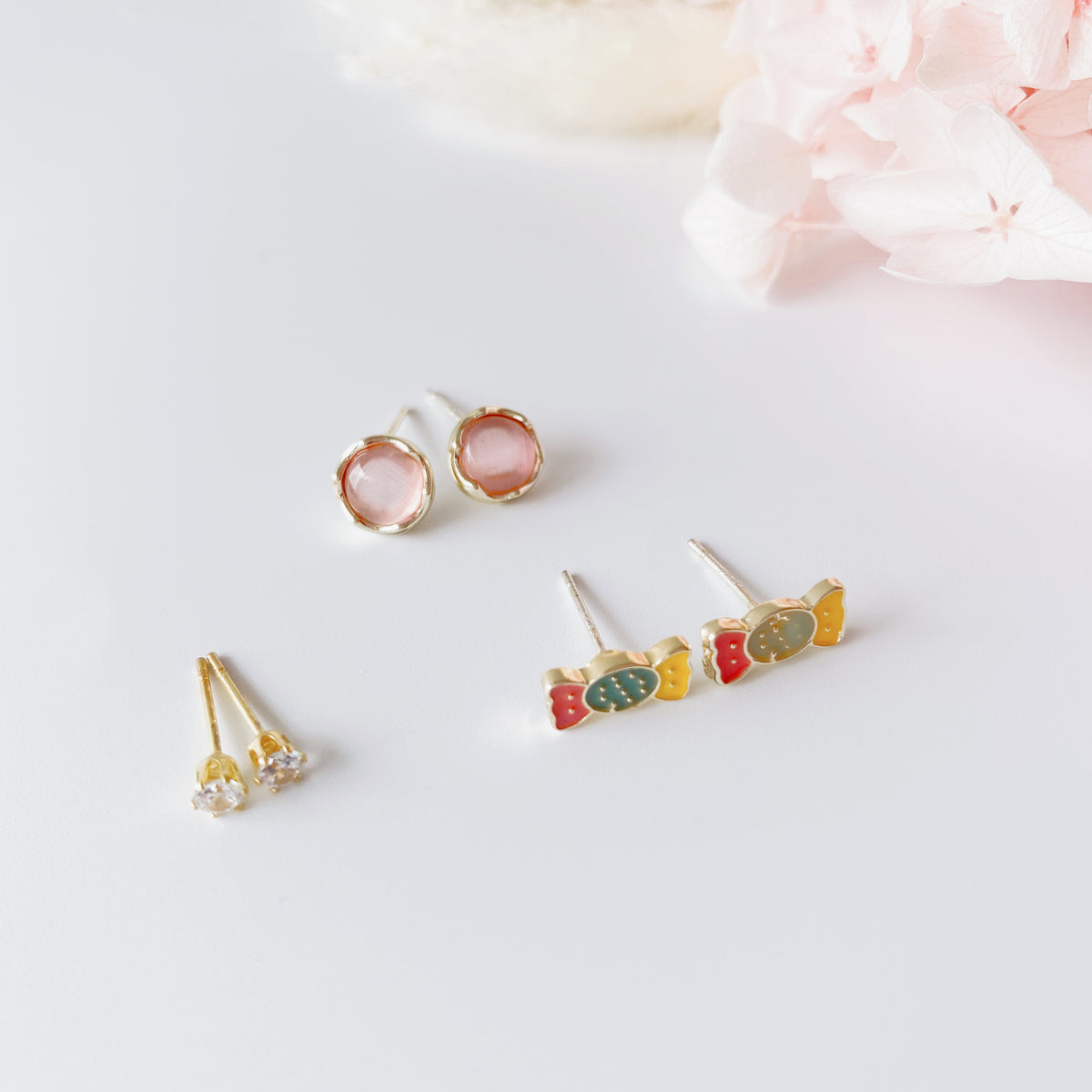 Sterling Silver Petite Studs 3 Pairs - Tiny Candies