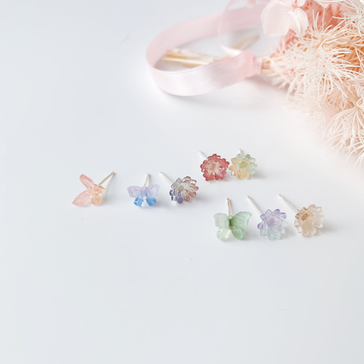 Sterling Silver Petite Studs 4 Pairs - Butterflies