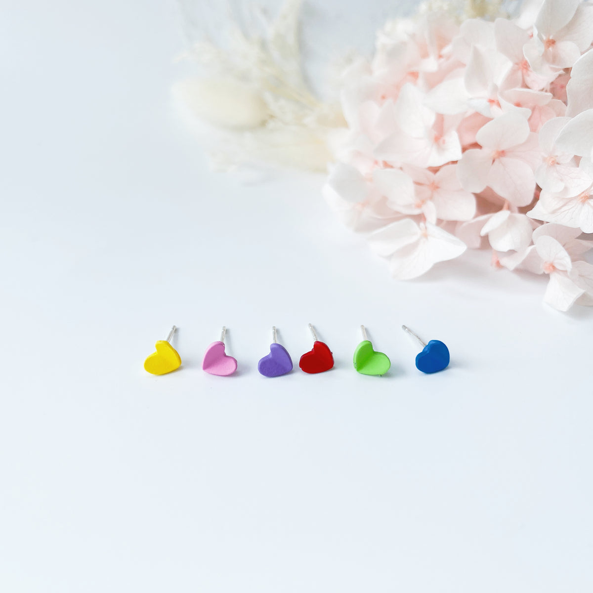 Sterling Sliver Petite Studs 3 Pairs - Rainbow love