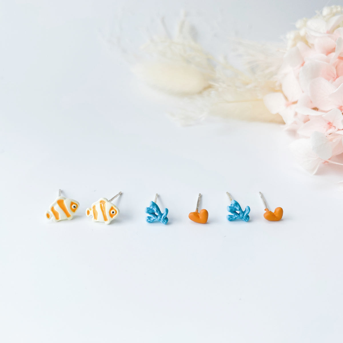 Sterling Sliver Petite Studs 3 Pairs - deep in the sea