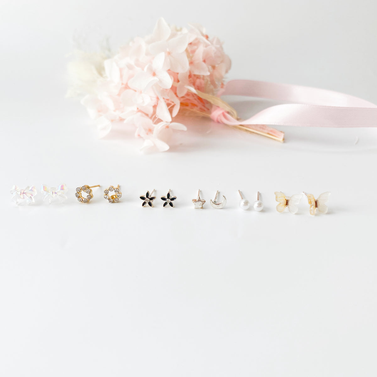 Sterling Sliver Petite Studs 6 Pairs - MEGA collection Mixed