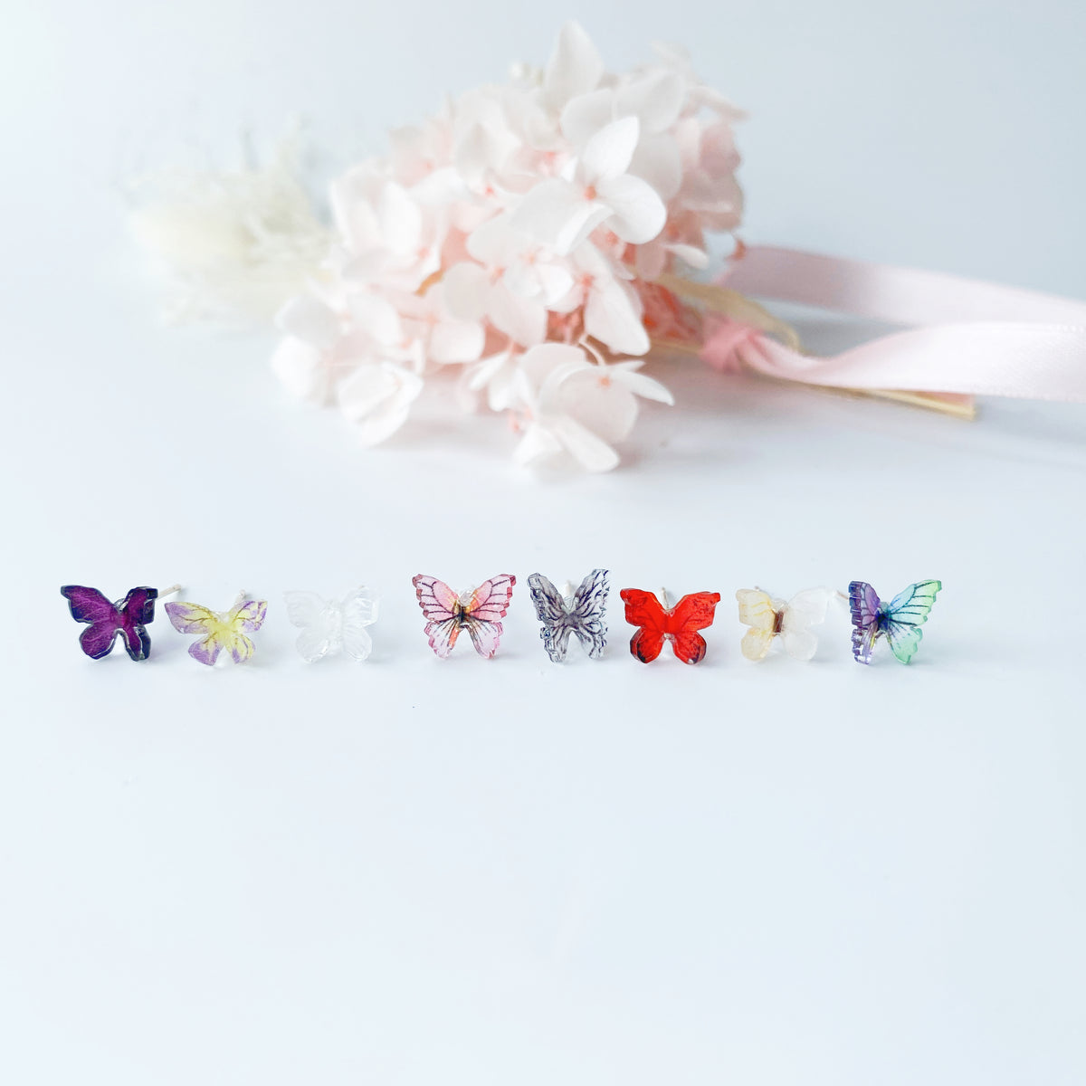 Sterling Sliver Petite Studs 4 Pairs - Butterflies