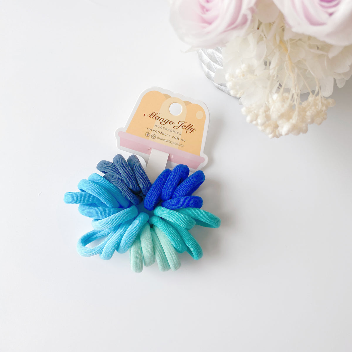 Metal Free Hair ties (3cm) - Aqua