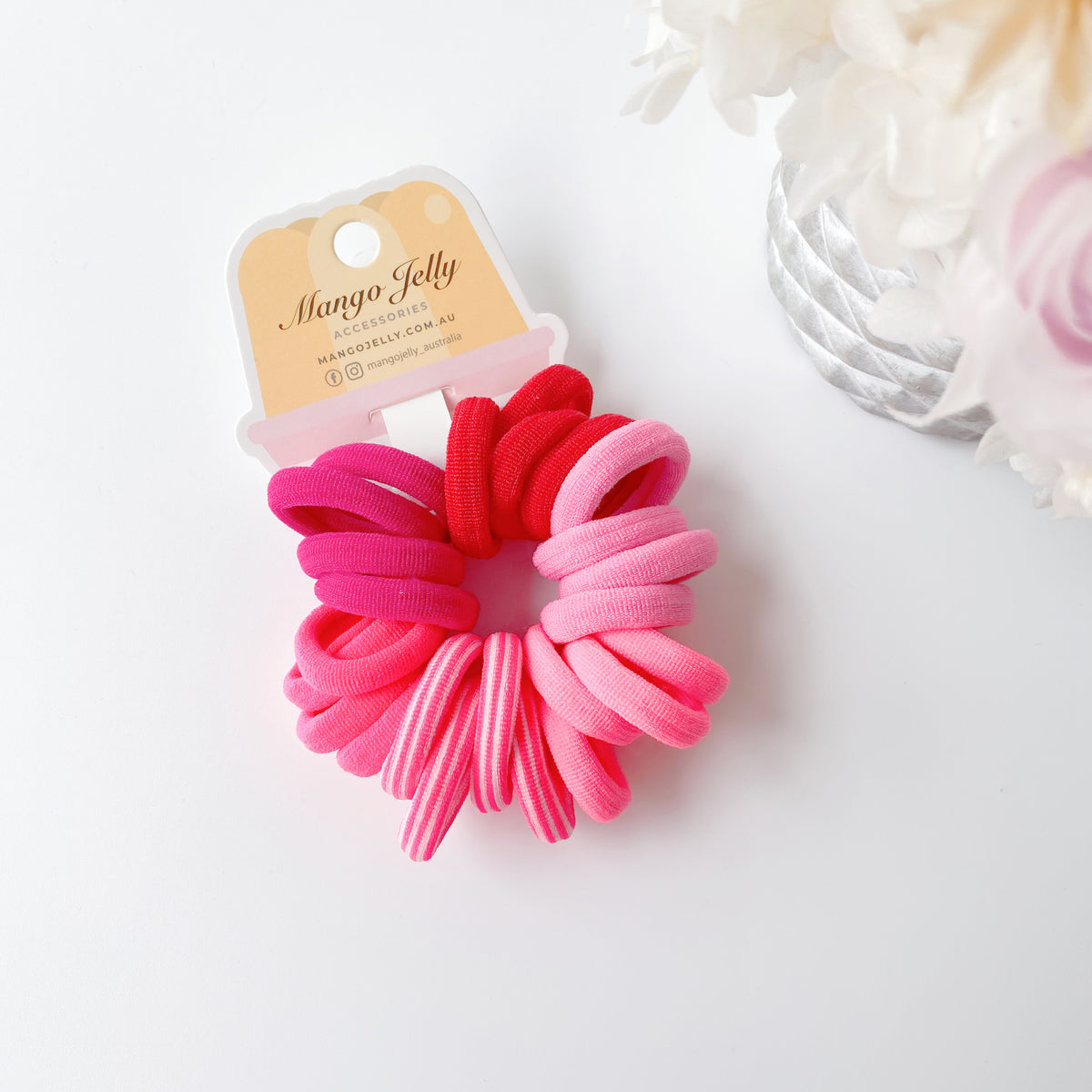 Metal Free Hair ties (3cm) - Just Pink