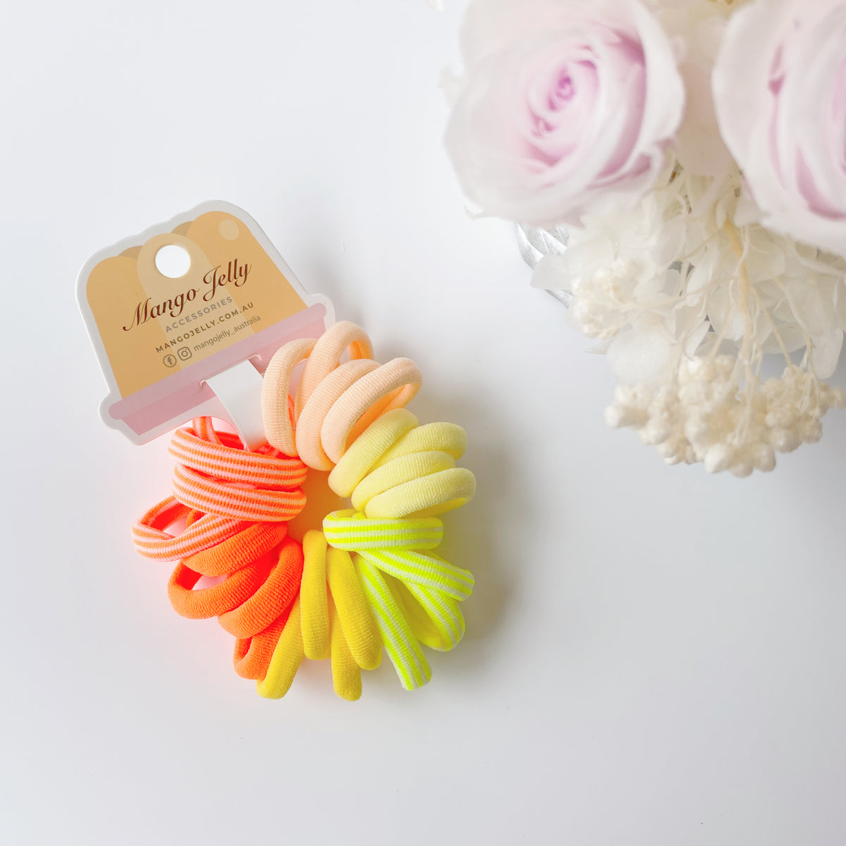 Metal Free Hair ties (3cm) - Citrus