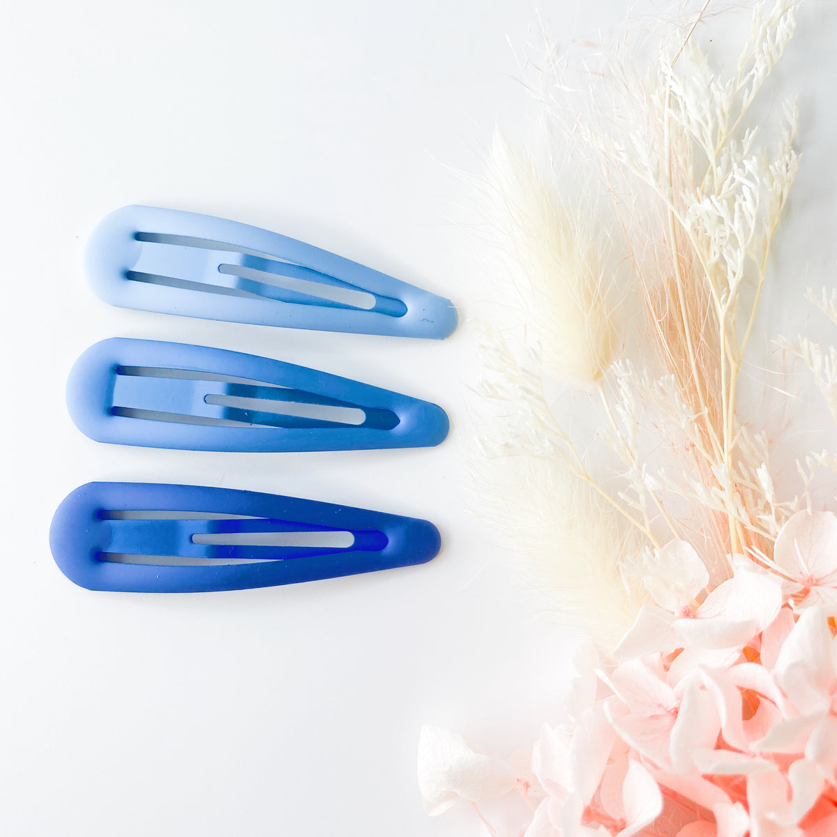 Large pastel coated classic snaps - Deep Blue