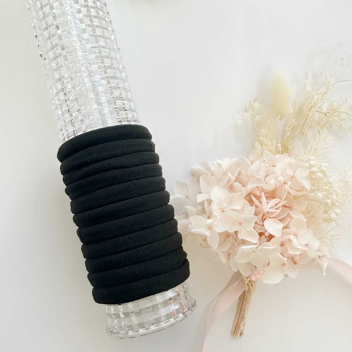 4cm Metal Free hair ties - Black