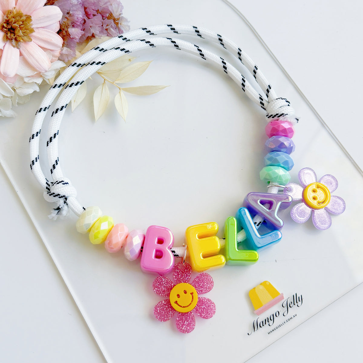 Personalised Charmed Pet Collar | Custom Name Beaded Collar