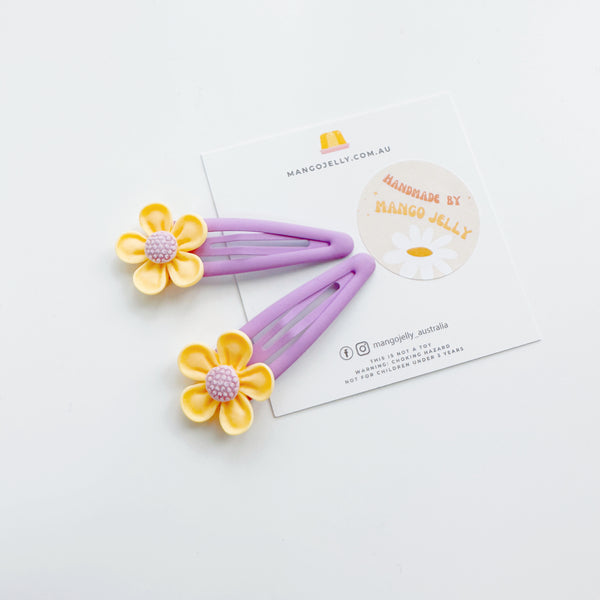 Pastel Flowers Handmade Collection - Snap Clip (Baby Yellow)