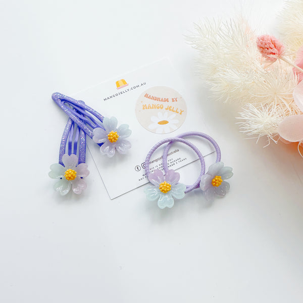 Glittery Cherry Blossom Handmade Collection - Set (Purple Blue)