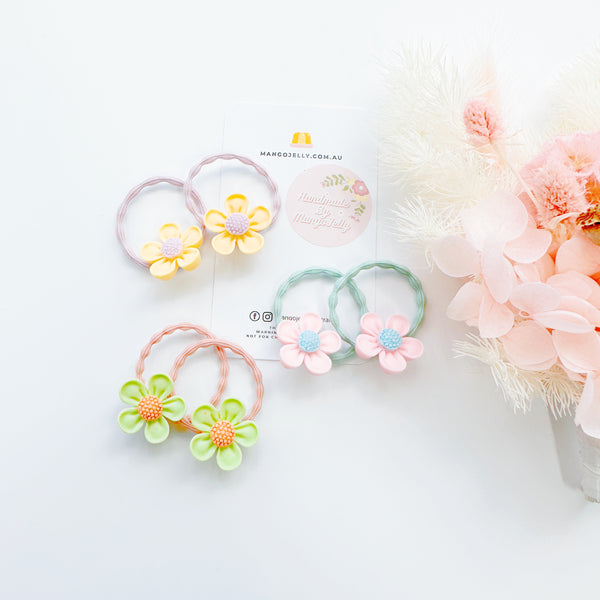The Flower Handmade Collection - Pastel Hair ties bundle (A)