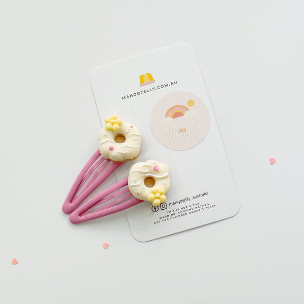 The donut Handmade Collection - Snap Clips (White COCO)