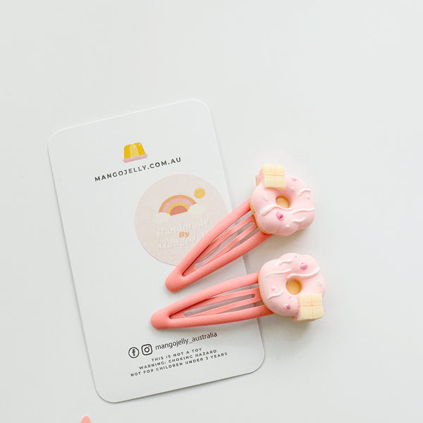 The donut Handmade Collection - Snap Clips (Strawberry)