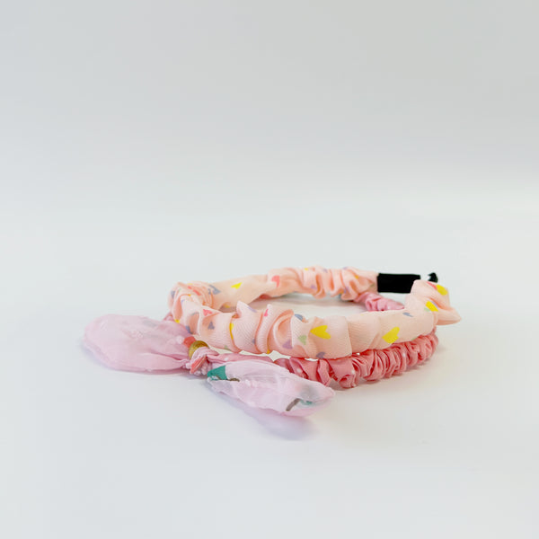 Kids Headband bundle - pink wired ribbon