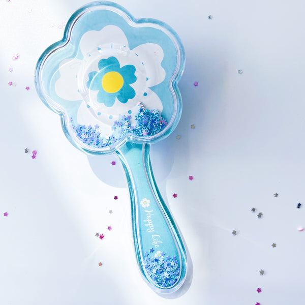 Small daisy hair brush - Blue
