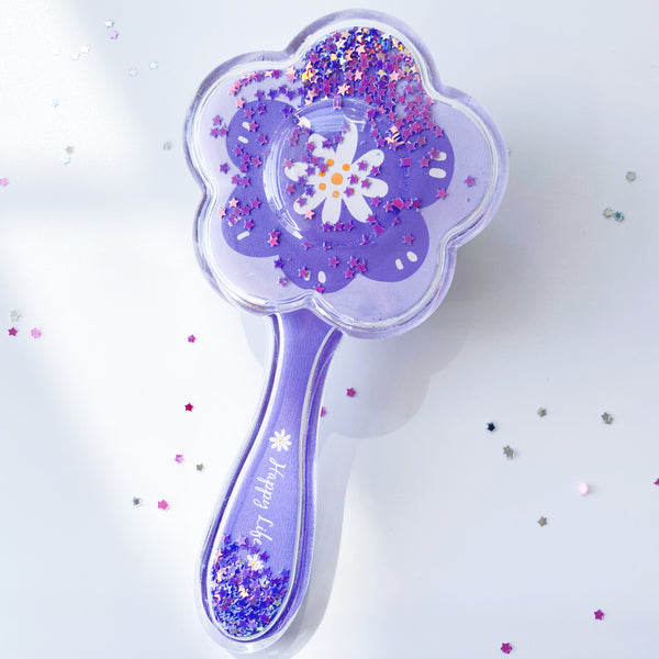 Small daisy hair brush - Purple daisy