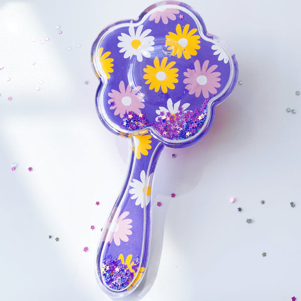 Small daisy hair brush - Purple little daisy
