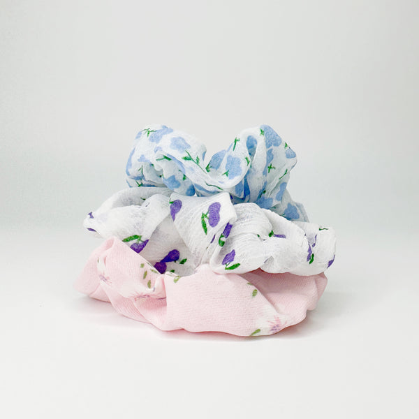 Scrunchies bundles - blue little flowers