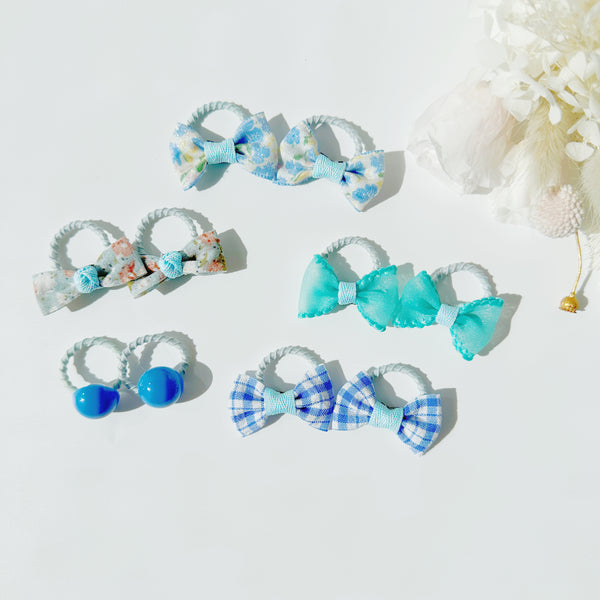 The Fluffy Collection -Aqua Petite Hair ties