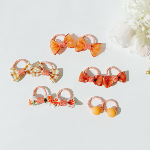 The Fluffy Collection -Orange Petite Hair ties