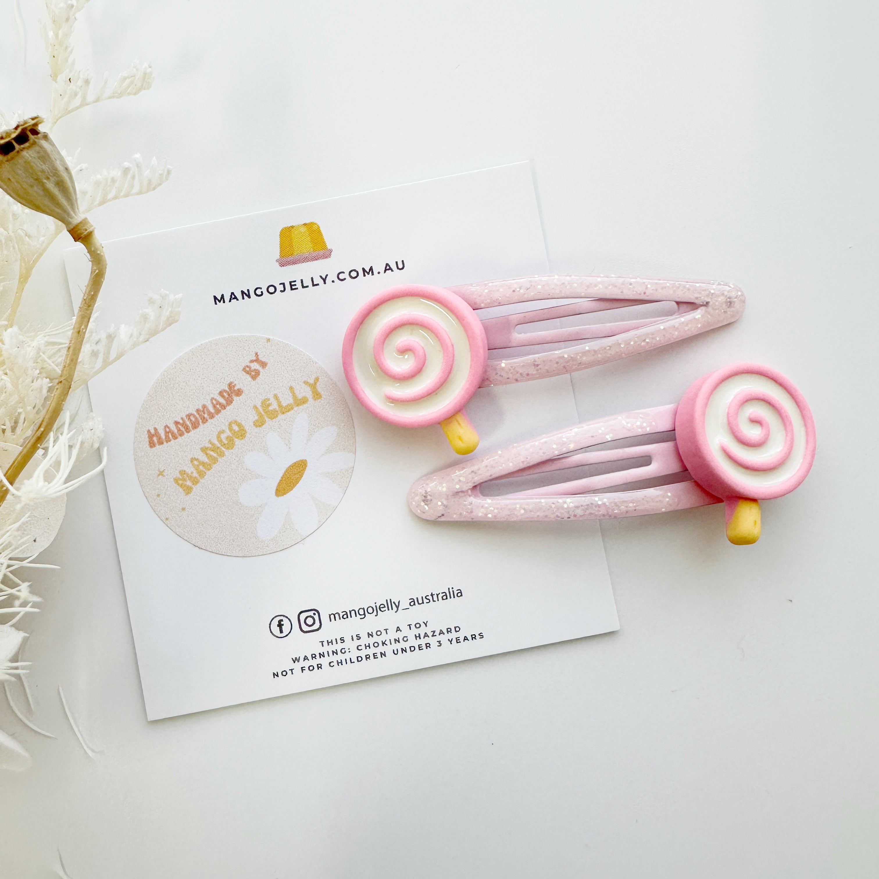 Tea time treats handmade collection - Snap clips (Lollipop) – MANGO JELLY