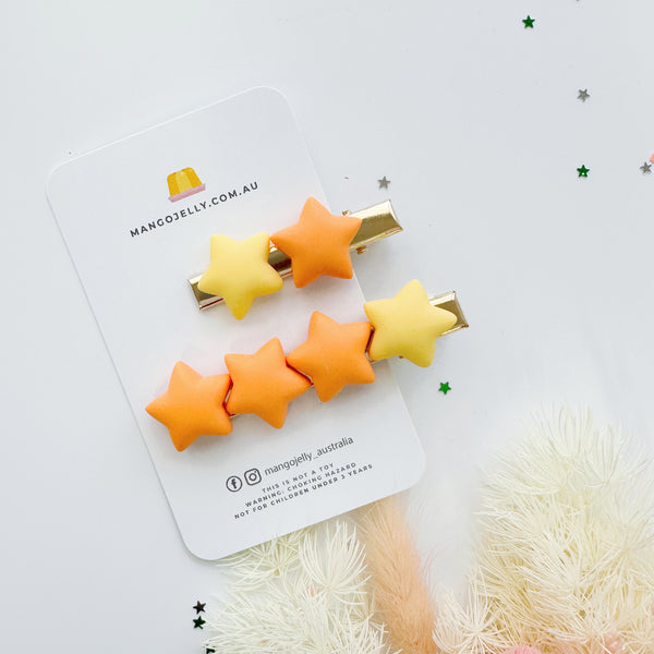 Candy Star Handmade Collection - bar clips (orange)