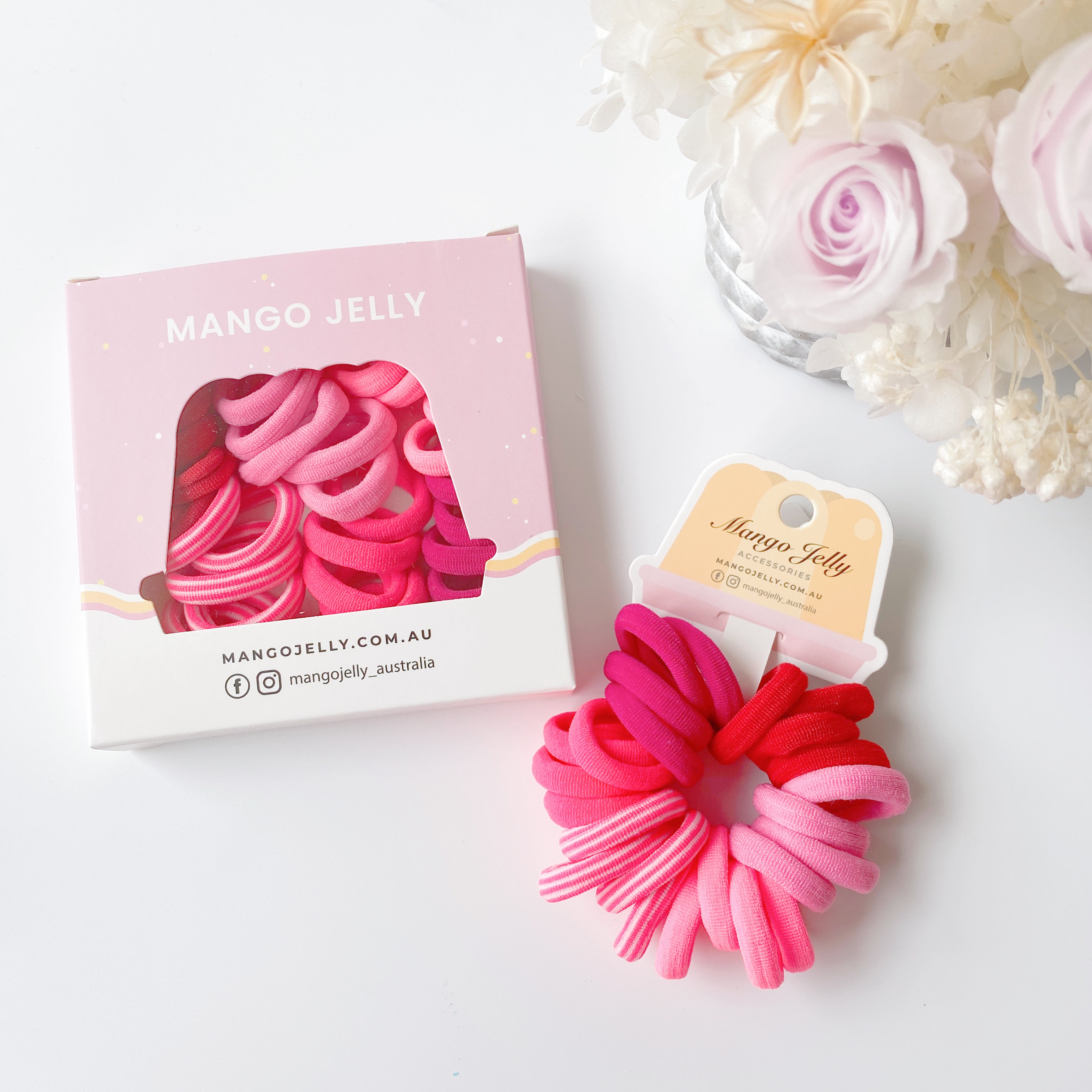 Metal Free Hair ties (3cm) - Just Pink