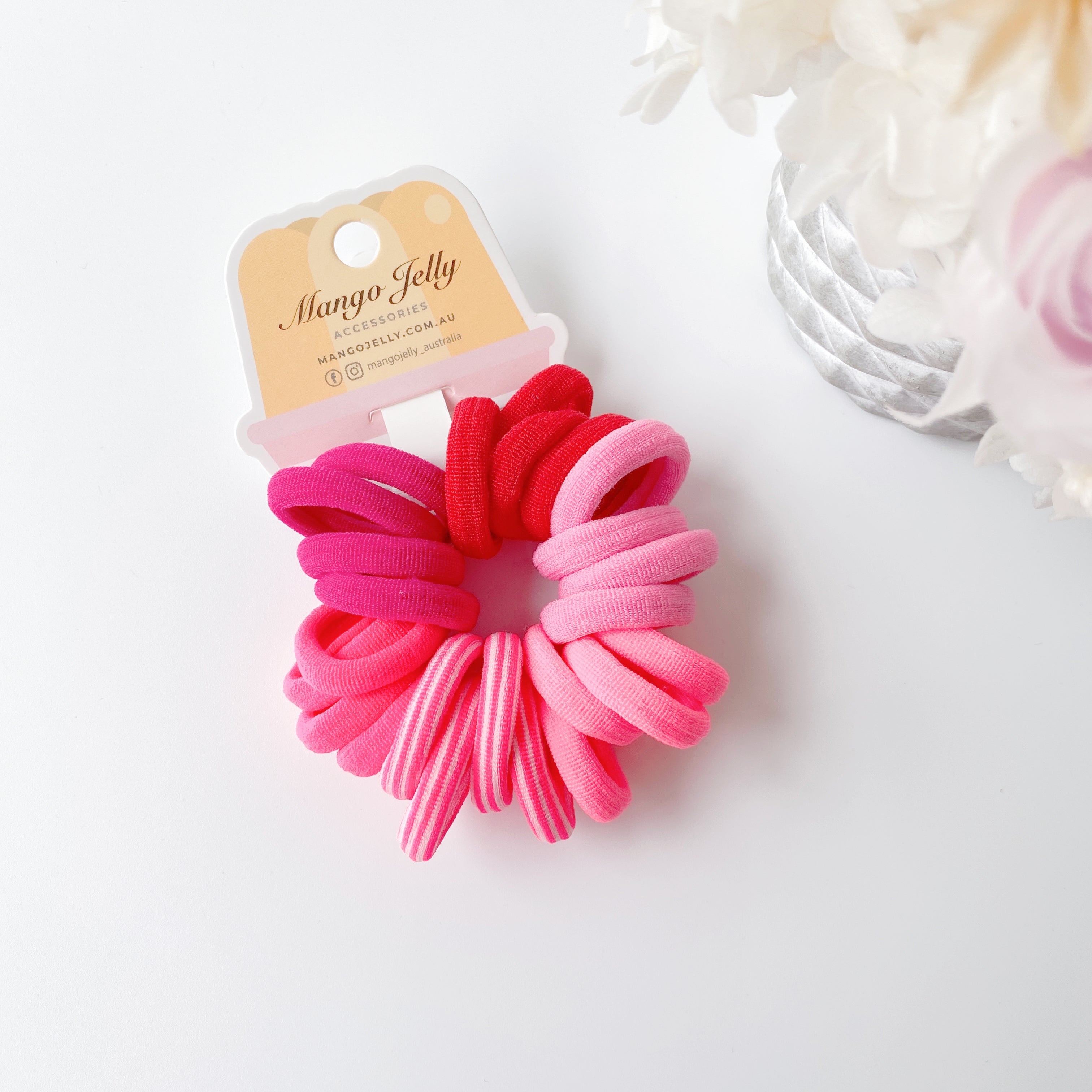Metal Free Hair ties (3cm) - Just Pink