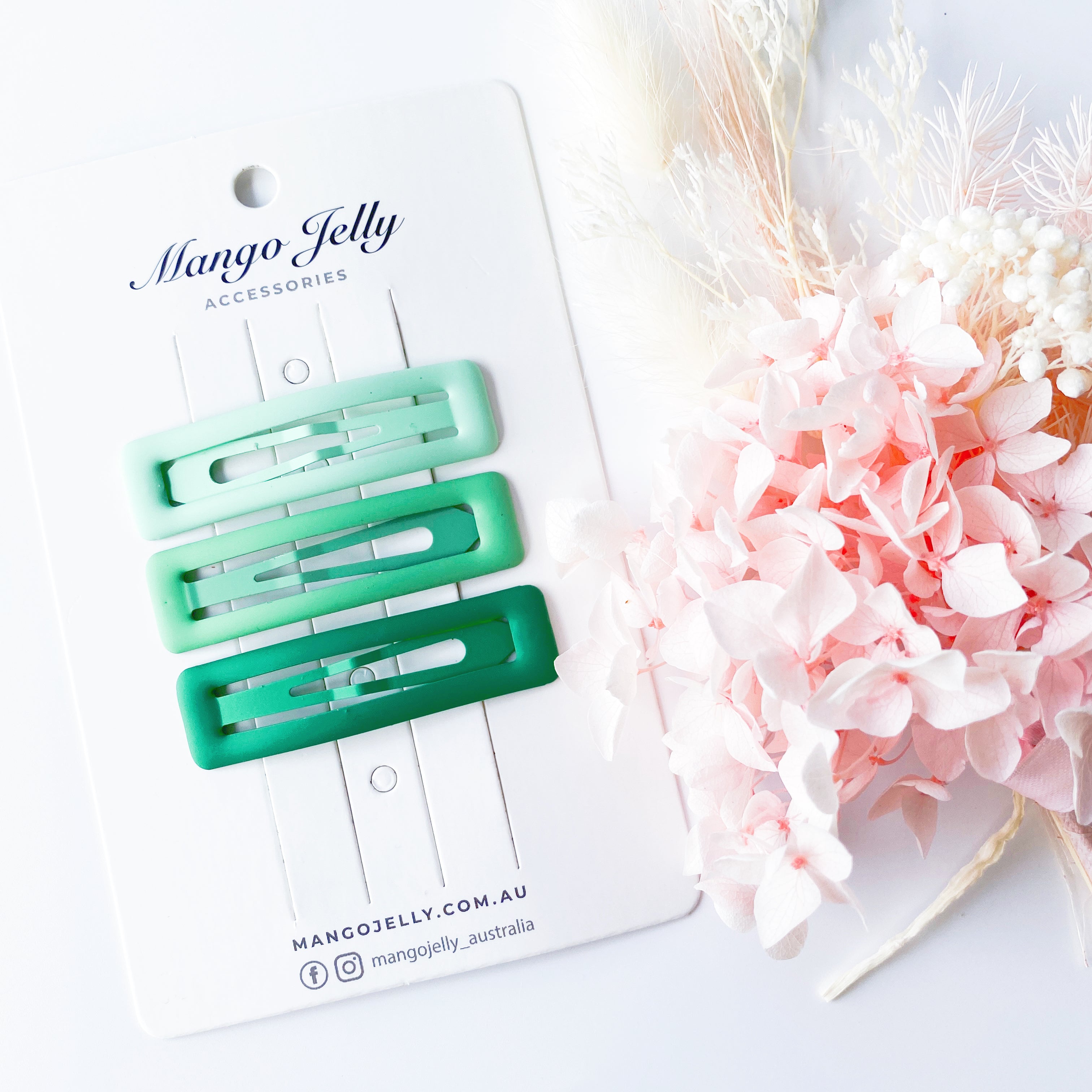 Large pastel coated Bar Clips - Green – MANGO JELLY