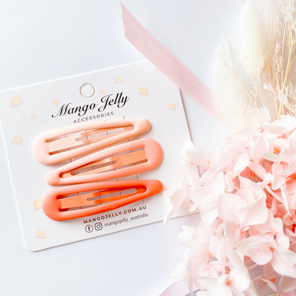 Large pastel coated classic snaps - Peach