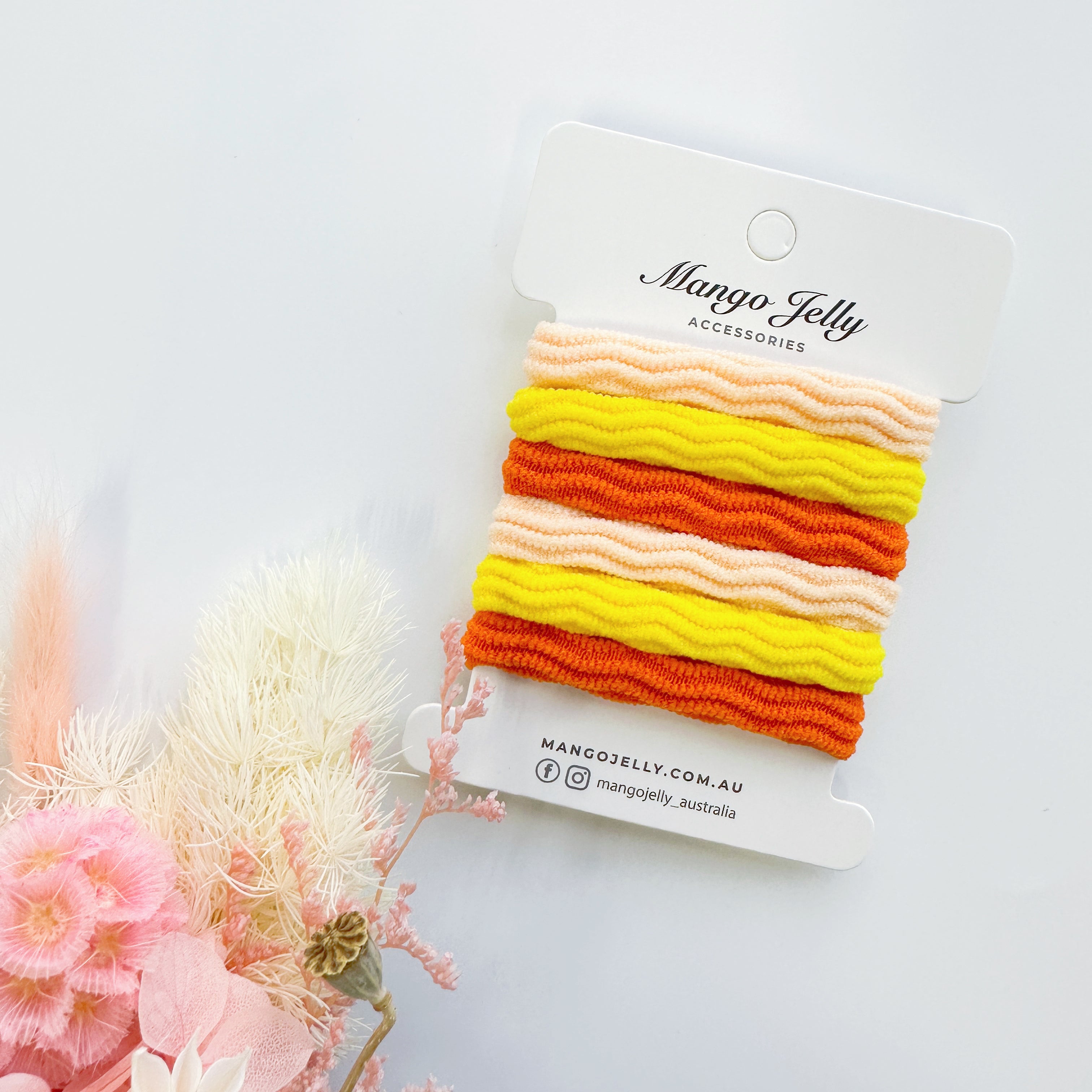 4cm Strong hold Ripped Metal free hair ties - Autumn